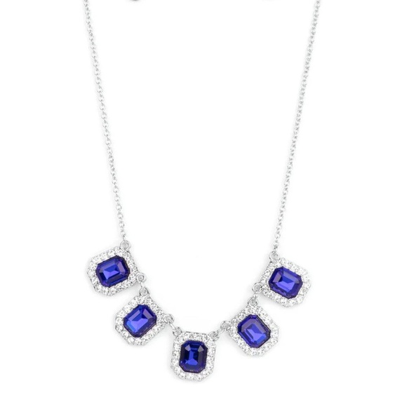 Elegant Blue and Silver Necklace - Picture 2 of 7